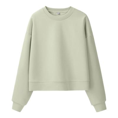 唐狮2025春秋新款圆领卫衣女休闲显瘦宽松正肩高腰短款百搭上衣VB