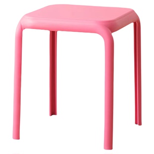 塑料凳可叠放客厅结实方凳家用椅子多巴胺高板凳现代简约备用餐椅