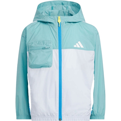 滔搏adidas阿迪达斯小童拼色连帽运动休闲健身夹克外套KH0264