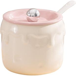 猪油罐家用耐高温陶瓷带盖辣椒油专用罐厨房装荤油罐子储存的容器