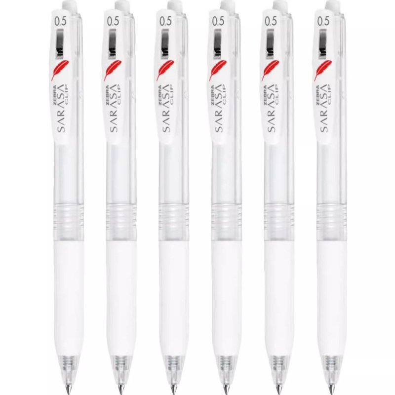 日本ZEBRA斑马JJ99红色羽毛限定按动式中性笔jj15白杆水性笔0.5mm