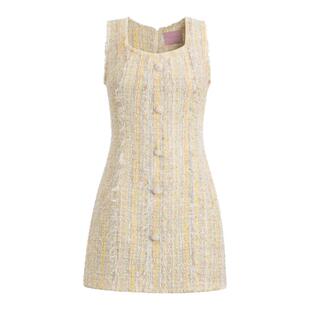 The Festive麦穗黄昏粗花呢套装小香风毛呢套装流苏长袖外套轻奢