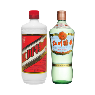 50度红川特曲精500ml+无盒装500ml双曲组合口粮酒浓香型白酒甘肃