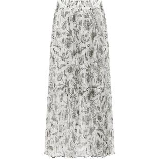 COCOBELLA写意印花雪纺压褶半身裙女夏沙滩度假飘逸长裙HS119