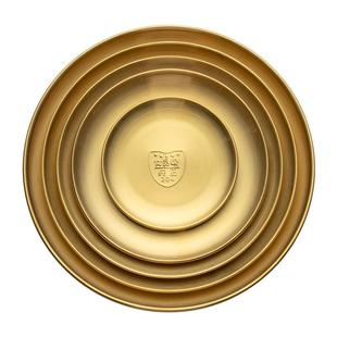 onlycook 304不锈钢盘子圆盘餐具韩式烤肉盘餐盘家用碟子平底托盘