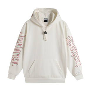 BURNIN*袖子横排logo连帽卫衣宽松型休闲男士潮流百搭情侣帽衫