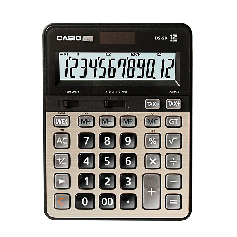 卡西欧DS-2B财务会计快打计算器大屏太阳能台式商务型商用计算机