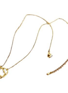 轻奢合金十字链女冷淡风环相