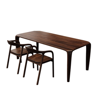 南美胡桃木实木书桌家用靠墙双人长条学习桌写字工作台办公电脑桌