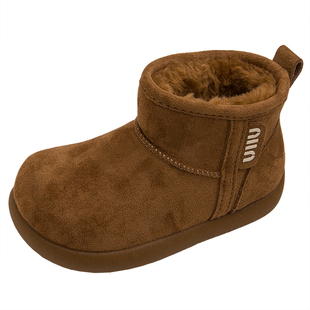 儿童雪地靴2025冬季新款男童鞋子女童靴子加绒加厚勃肯冬靴大棉鞋