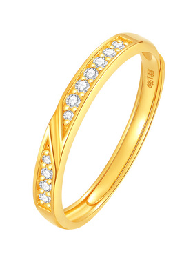 vana足金999情侣对戒节日礼物