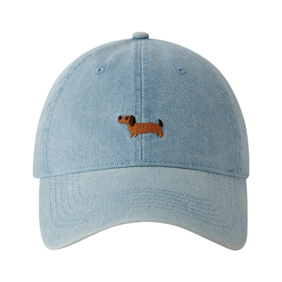 Himade韩系牛仔蓝色腊肠狗棒球帽