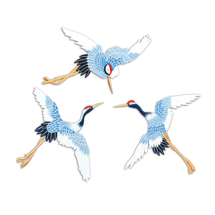 清仓领绣水溶仙鹤布贴刺绣衣服补丁贴花大号鸟diy时尚百搭