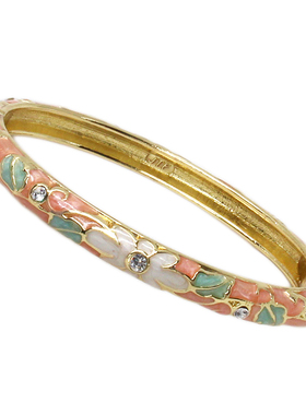 开口时尚风镀金掐丝景泰蓝手镯