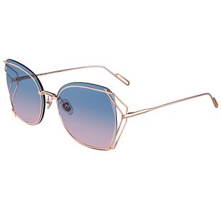 海伦凯勒新款潮人墨镜女个性度假太阳镜女立体多边大脸墨镜H8902