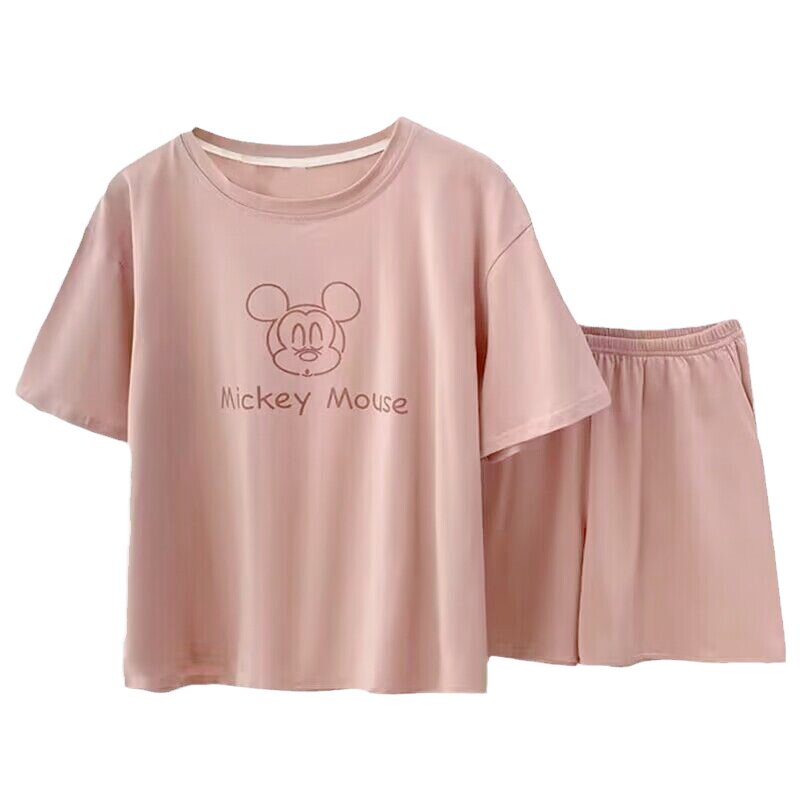 网红睡衣女款夏季薄款纯棉短袖夏天可爱卡通宽松家居服套装可外穿