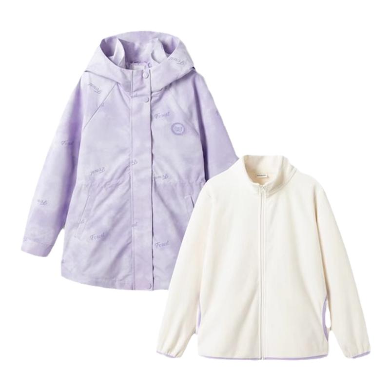 巴拉巴拉女童棉服可拆卸三合一冲锋衣外套冬装新款童装儿童棉服厚