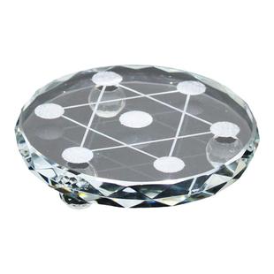 如鸿水晶DIY饰品配件玻璃底座七星阵底盘水晶球底托支架圆盘