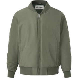 CHINISM丨双层领飞行夹克男秋冬新款美式复古加厚保暖棉衣外套