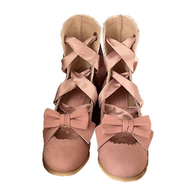 秋田原创粗跟绑带lolita高跟鞋