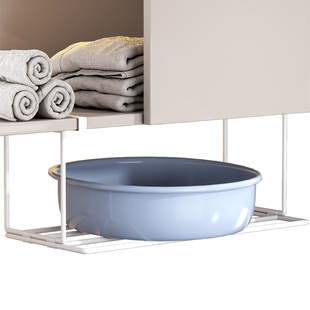 洗脸盆置物架浴室柜下挂架洗手盆卫生间盆子收纳架洗漱台底部悬挂