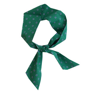 夏季可爱复古法式波点丝巾小长条纯棉学生围巾装饰领巾发带细飘带