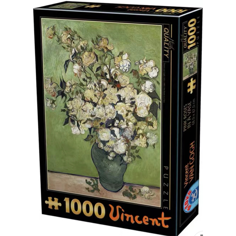 现货包邮D-Toys罗马尼亚进口益智拼图66916VG12梵高 白玫瑰1000片