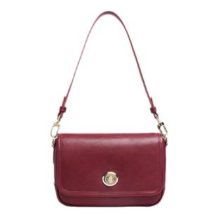 红蜻蜓手提包包女式2025新款妈妈包单肩斜挎酒红色新娘结婚包