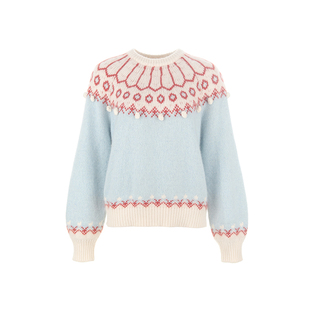 wana try羊毛费尔岛毛衣圣诞氛围上衣冬季新款女装节日减龄针织衫