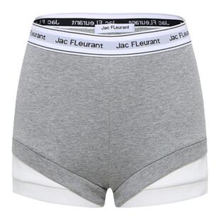 JAC FLEURANT【徐梦洁同款】织带拼色包臀假两件短裤灰色黑色