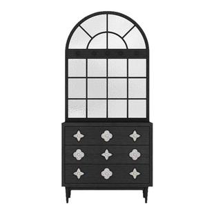 法式复古实木水纹玻璃入户门屏风隔断客厅鞋柜玄关柜美式家用遮挡