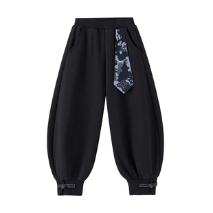 MANHOJIA【好运护身符】漫画家新中式新年云纹飘带手工盘扣灯笼裤