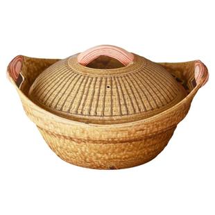 日本独步炎原装进口砂锅煲手工双耳木纹土锅料理煲汤炖煮汤锅炖锅