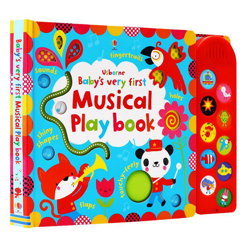 幼儿纸板触摸发声翻翻书 音乐 Baby's Very First Touchy Feely Musical Playbook 英文原版绘本 尤斯伯恩 Usborne 进口英语书籍
