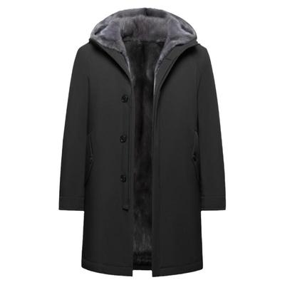 中长款连帽内胆休闲进口貂皮大衣
