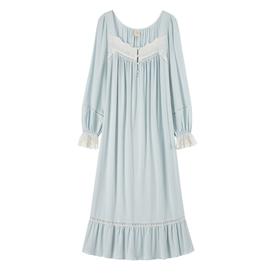 法式宫廷风慵懒文艺刺绣蕾丝睡裙