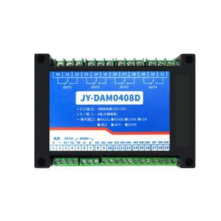 聚英4路继电器30A大电流模拟量开关量采集RS232RS485WiFiDAM0408D