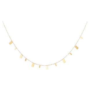 LARAINE YIN法式简约气质百搭超闪水滴方片项链叠戴流苏锁骨链ins