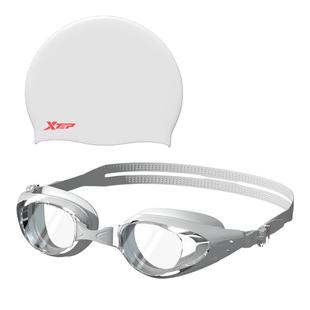 特步泳镜高清防雾防水女士游泳眼镜近视带度数男专业装备泳帽套装