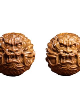 天然绿檀木祥龙保健球