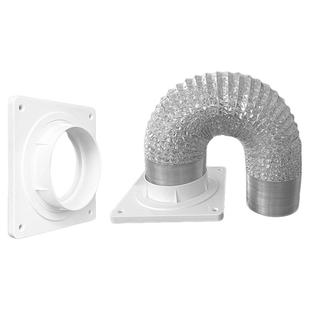 法兰接口新风铝箔软管道接头旋入式方变圆风箱风口移动空调排风管