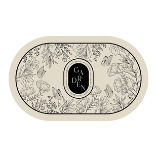 范店黑白印象卫生间门口吸水地垫防滑软硅藻泥浴室厕所脚垫子速干