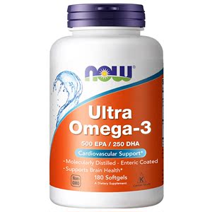 NOW Foods诺奥美国精粹深海鱼ultra鱼油软胶囊omega-3欧米伽180粒