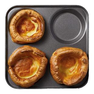 英国不粘涂层汉堡胚模具不粘烤盘圆形菠萝包面包4连模约克郡布丁