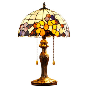 美式蒂凡尼装饰欧式复古台灯卧室床头灯客厅玄关语音遥控调光温馨