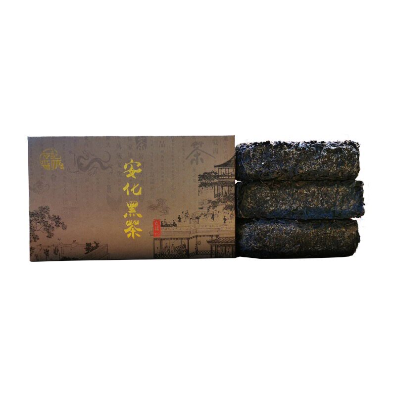 黑茶湖南安化正品金花茯砖茶特级安化黑茶正宗手筑茯茶安华1000克