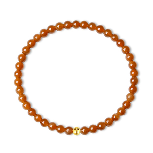 天然和田玉糖料手串女款18K金碎冰冰且末糖小米珠焦糖色串珠手链