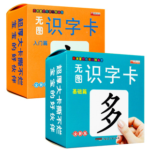 识字卡片 全套2盒 宝宝认字无图识字卡基础篇入门篇幼儿启蒙早教书儿童字卡2岁婴儿一岁三岁幼儿园大班大字小孩3-6岁幼儿识字书