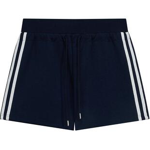 美特斯邦威短裤女2026夏季新款潮流宽松条纹撞色针织休闲阔腿裤