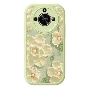 适用华为荣耀x60GT手机壳女新款x50油画绿色高级感honor硅胶x40防摔x30i全包x20se专用x10带挂绳x40GT保护套